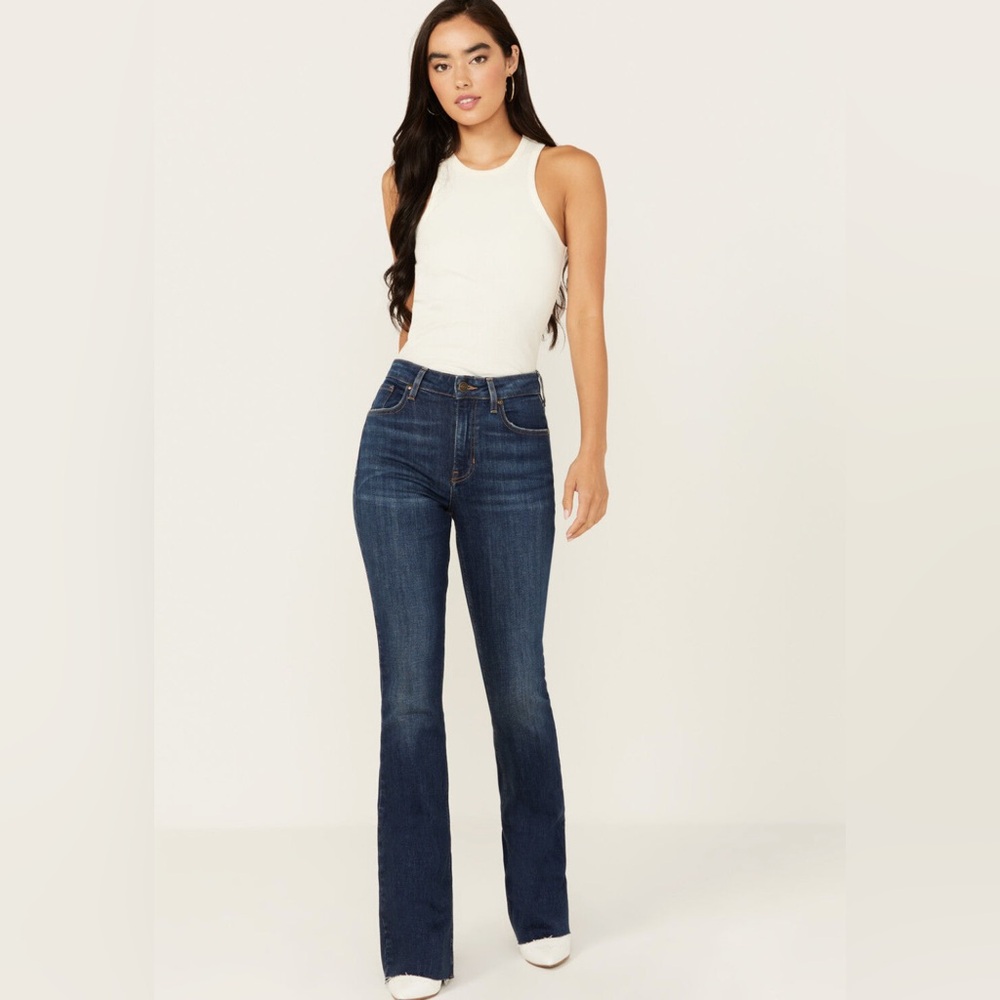 Elegant Dark Blue Flare Jeans